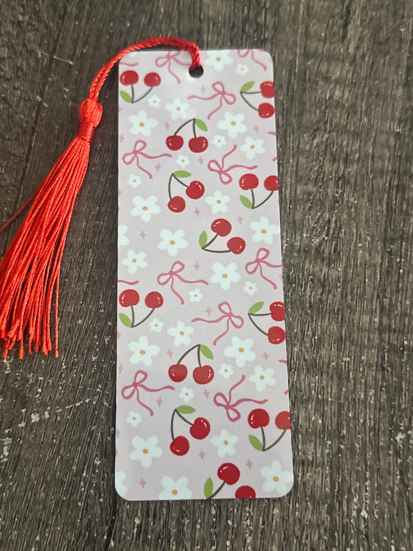 Bows and Cherries Metal Bookmark