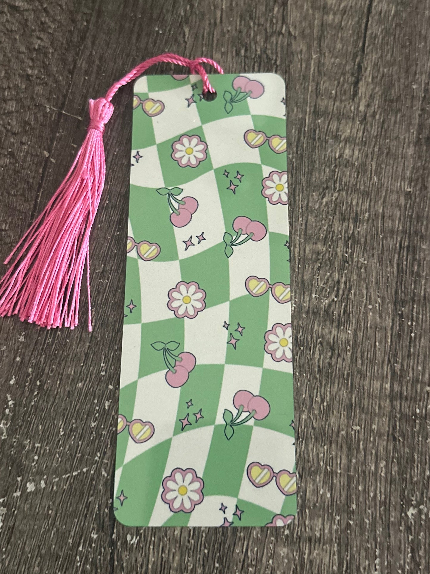 Green hippie vibes metal bookmark