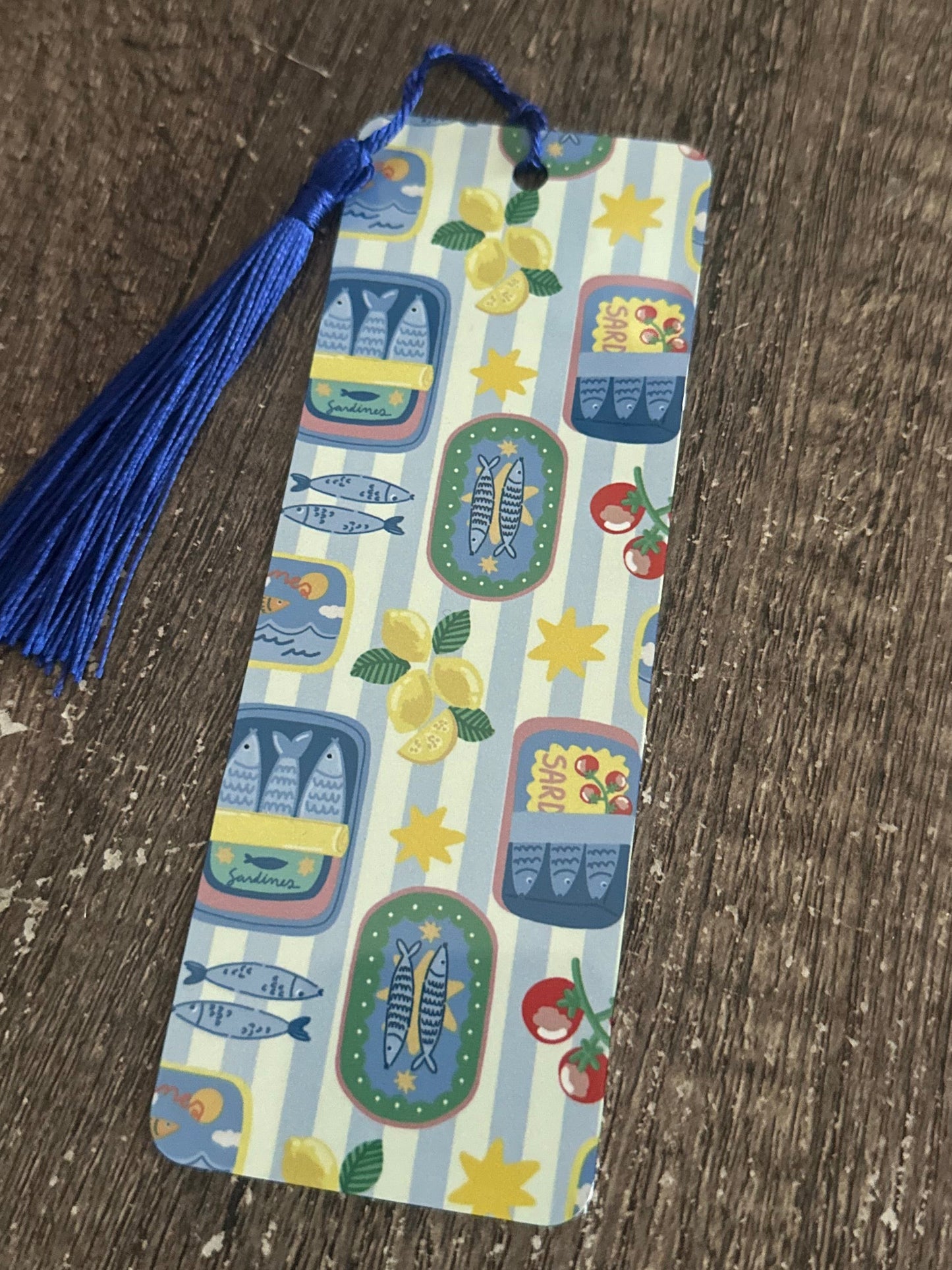 Sardines and Stripes Metal Bookmark