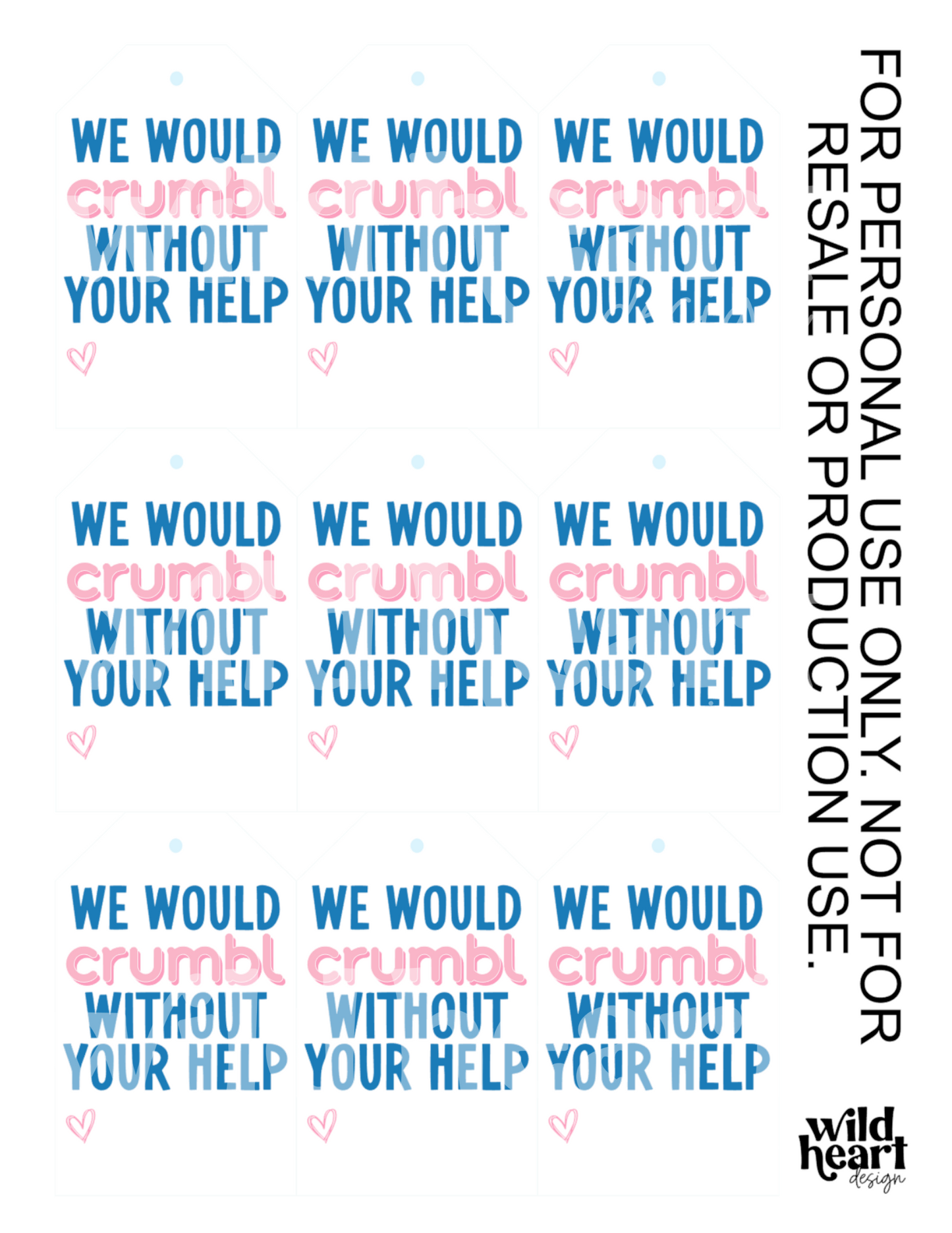 FREE Crumbl Thank You Tag Download