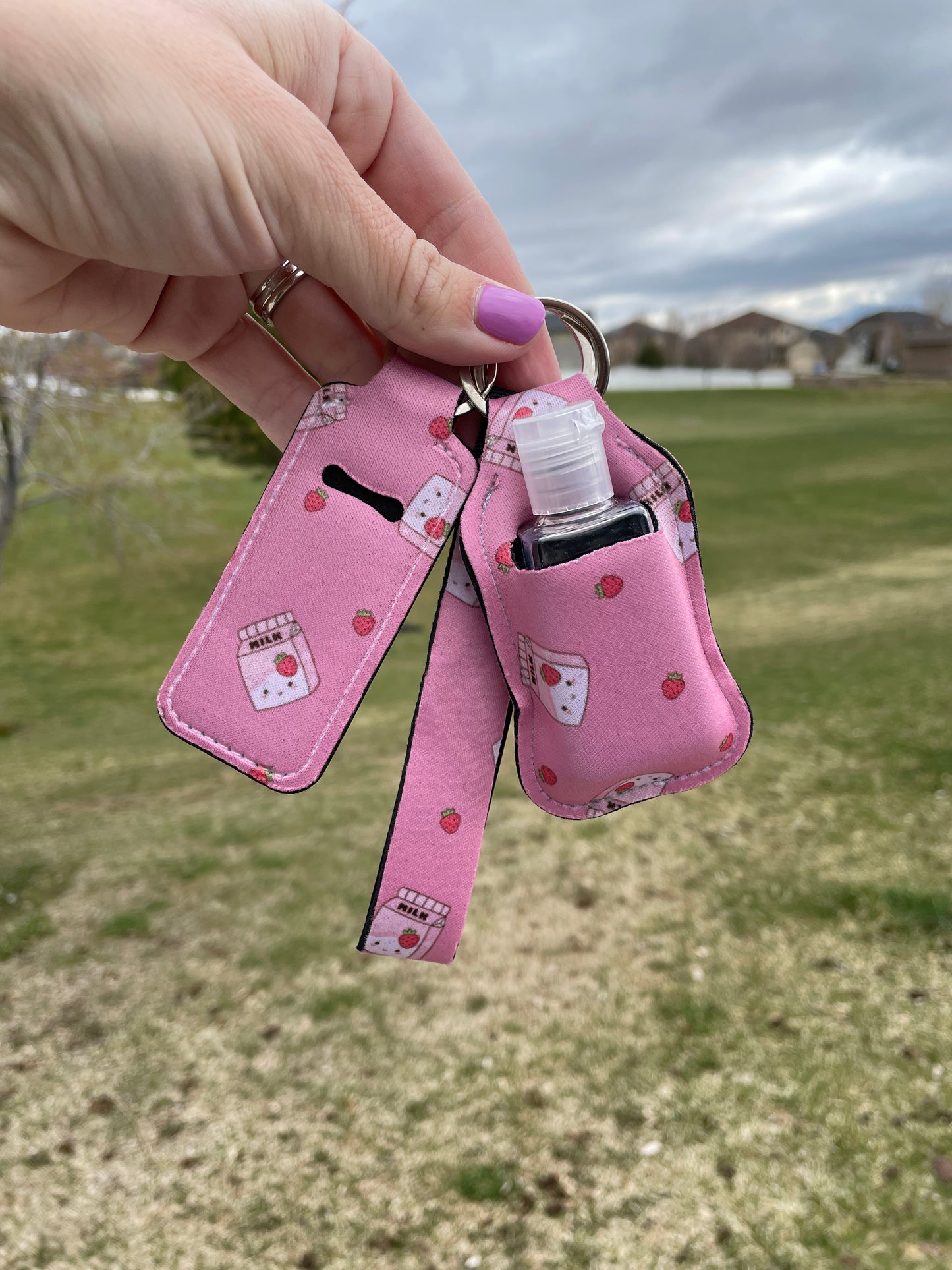 Strawberry Milk Wristlet Set