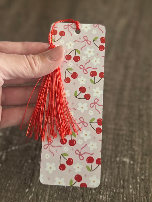 Bows and Cherries Metal Bookmark