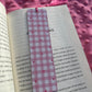Pink Gingham Hearts Valentine Bookmark