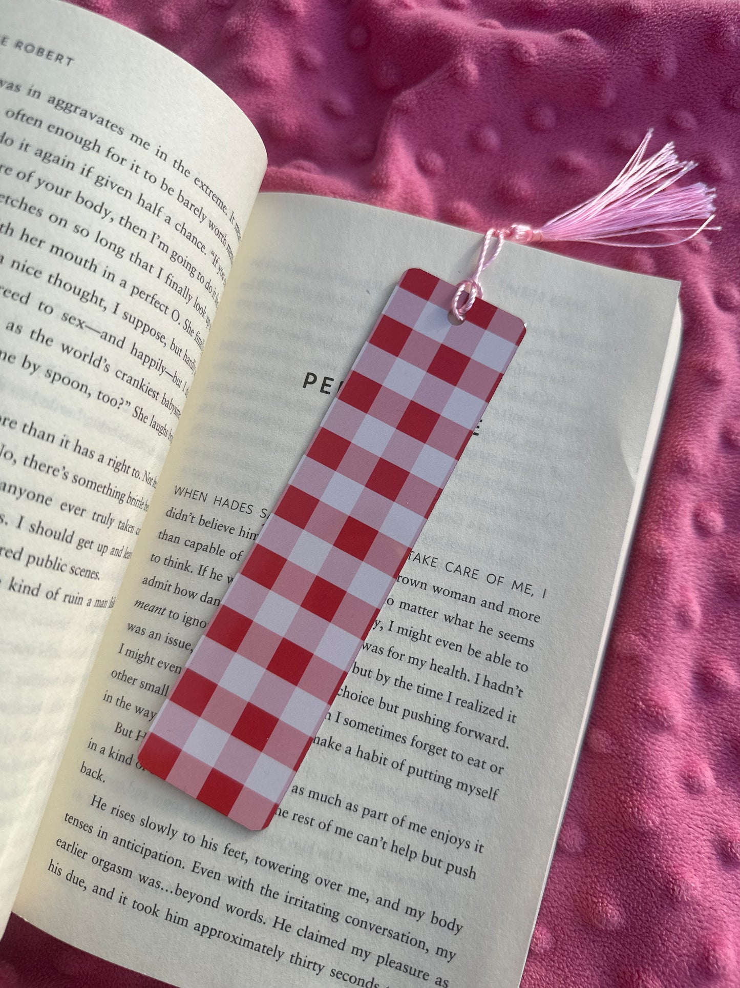 Red Gingham Valentine Bookmark