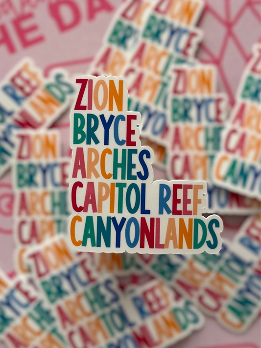 Utah National Parks Sticker