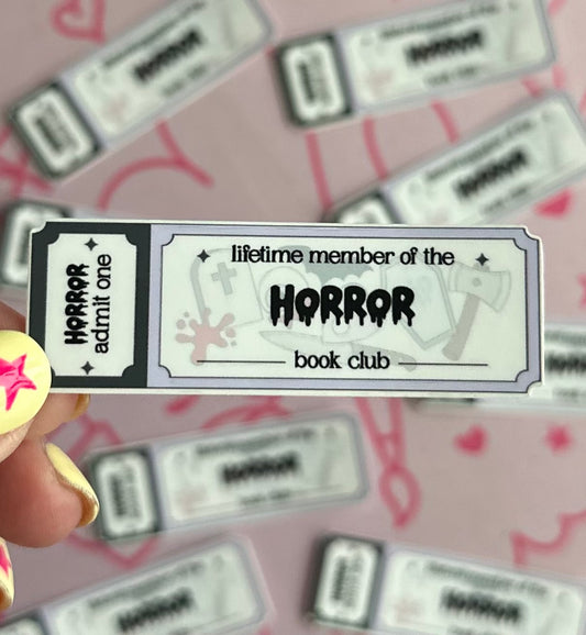 Horror Book Club Ticket Sticker