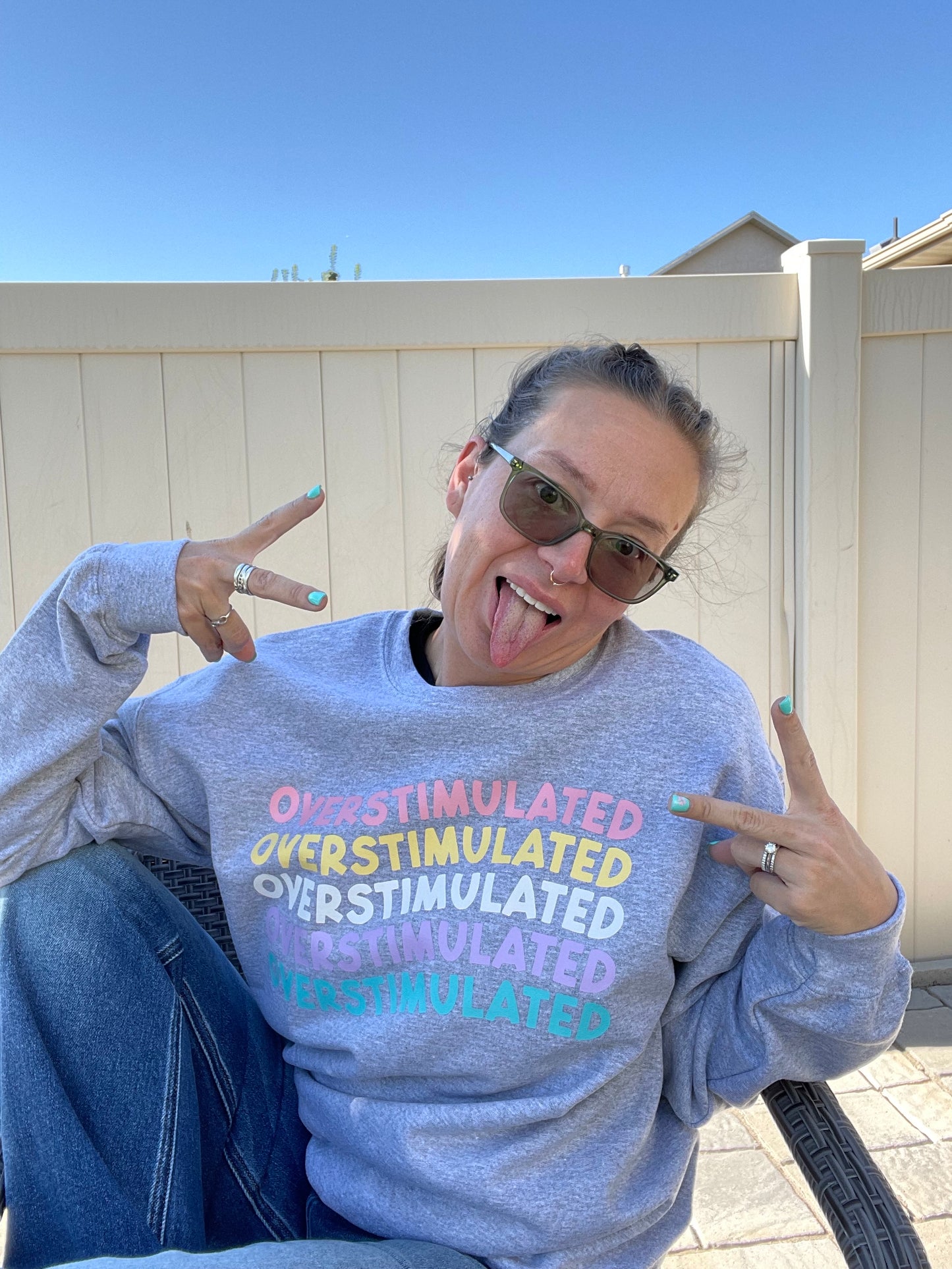 OVERSTIMULATED crewneck sweatshirt