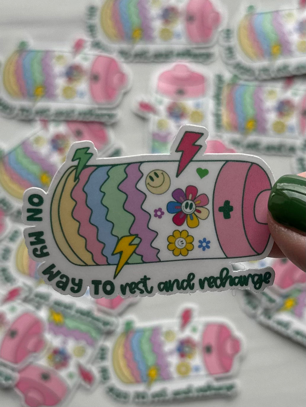 Battery Rest and Recharge Sticker