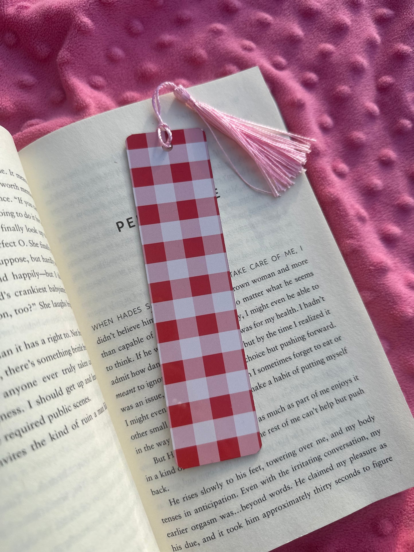 Red Gingham Valentine Bookmark