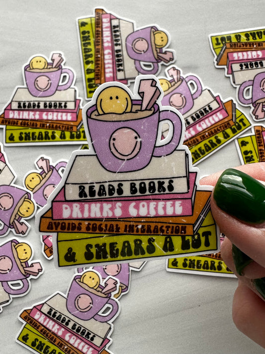 Read, Coffee, Swears A Lot Sticker