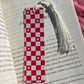 Red Hearts Checkered Valentine Bookmark