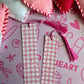 Pink Gingham Hearts Valentine Bookmark