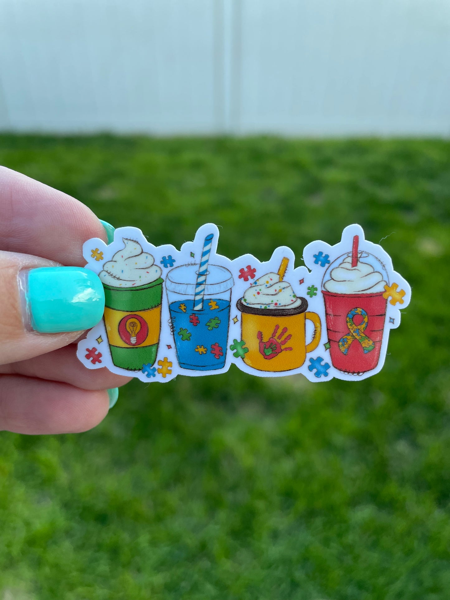 Autism Coffee Cups Sticker