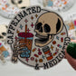 Caffeinated and Medicated Skeleton Coffee Sticker