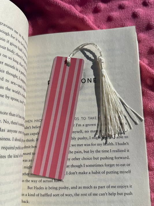 Pink Stripe Valentine Bookmark