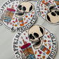 Caffeinated and Medicated Skeleton Coffee Sticker