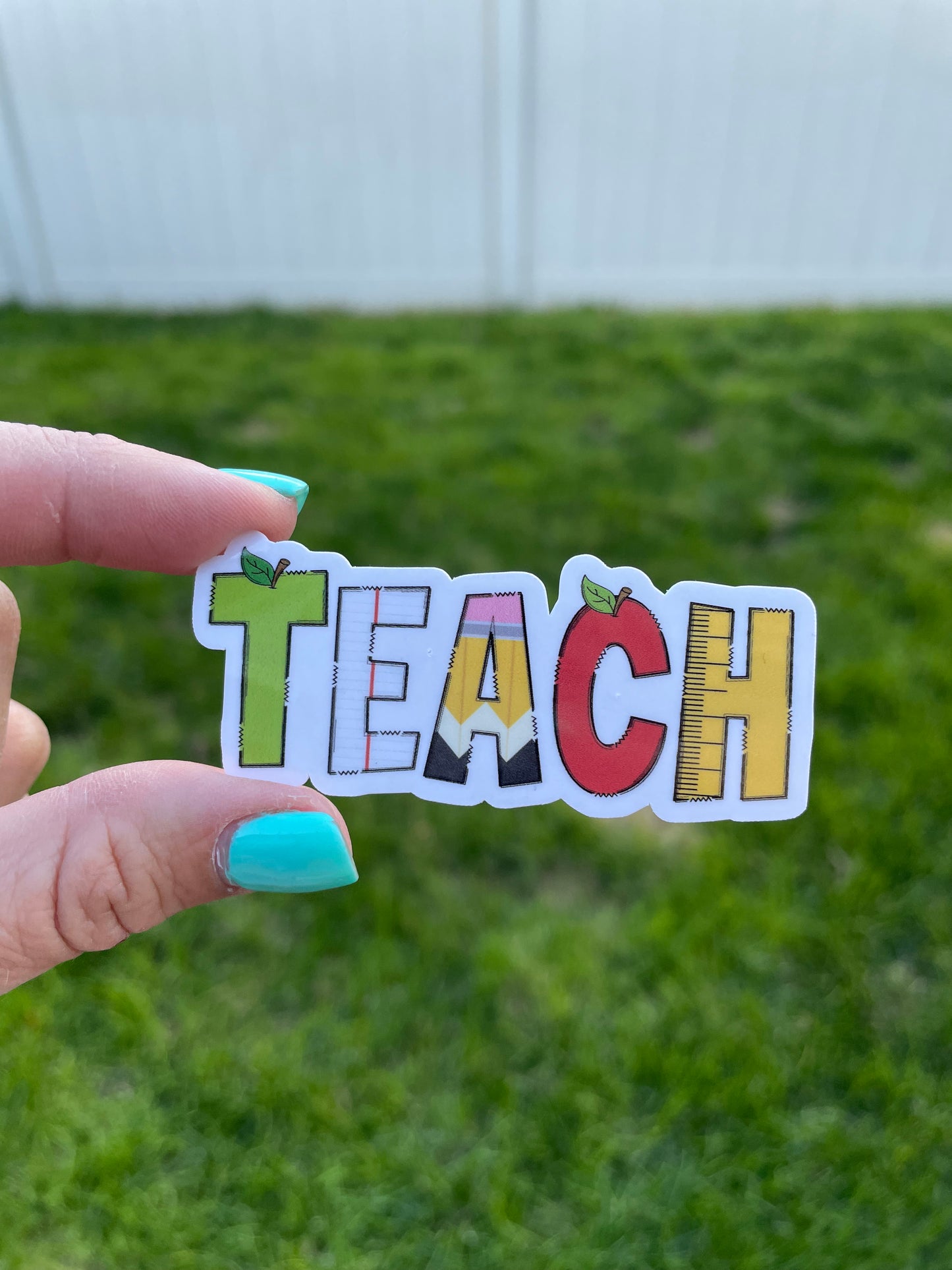 TEACH fun letters Sticker