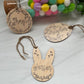 Personalized Wood Easter Name Tag - Floral Bunny Ears