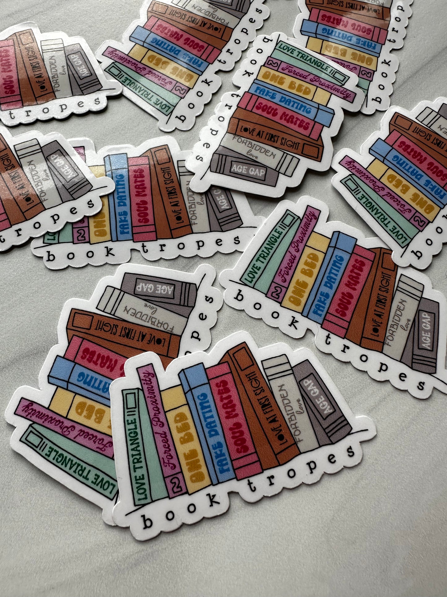 Booktropes Book Stack Sticker