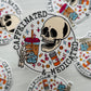 Caffeinated and Medicated Skeleton Coffee Sticker