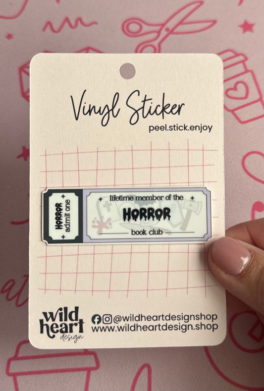 Horror Book Club Ticket Sticker