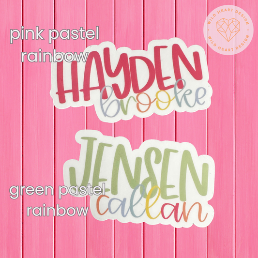 Personalized Two Line Name Sticker