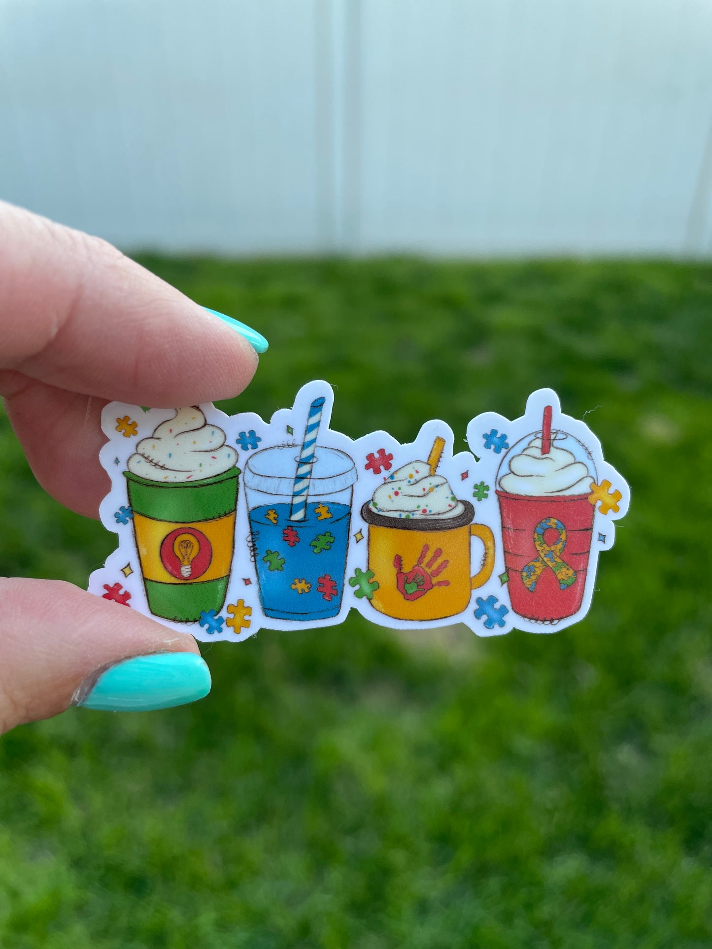 Autism Coffee Cups Sticker