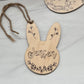 Personalized Wood Easter Name Tag - Floral Bunny Ears