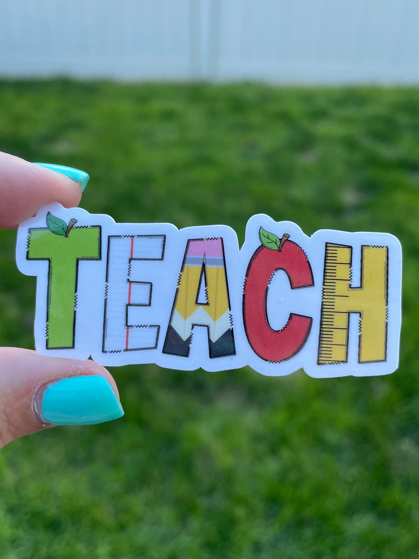 TEACH fun letters Sticker