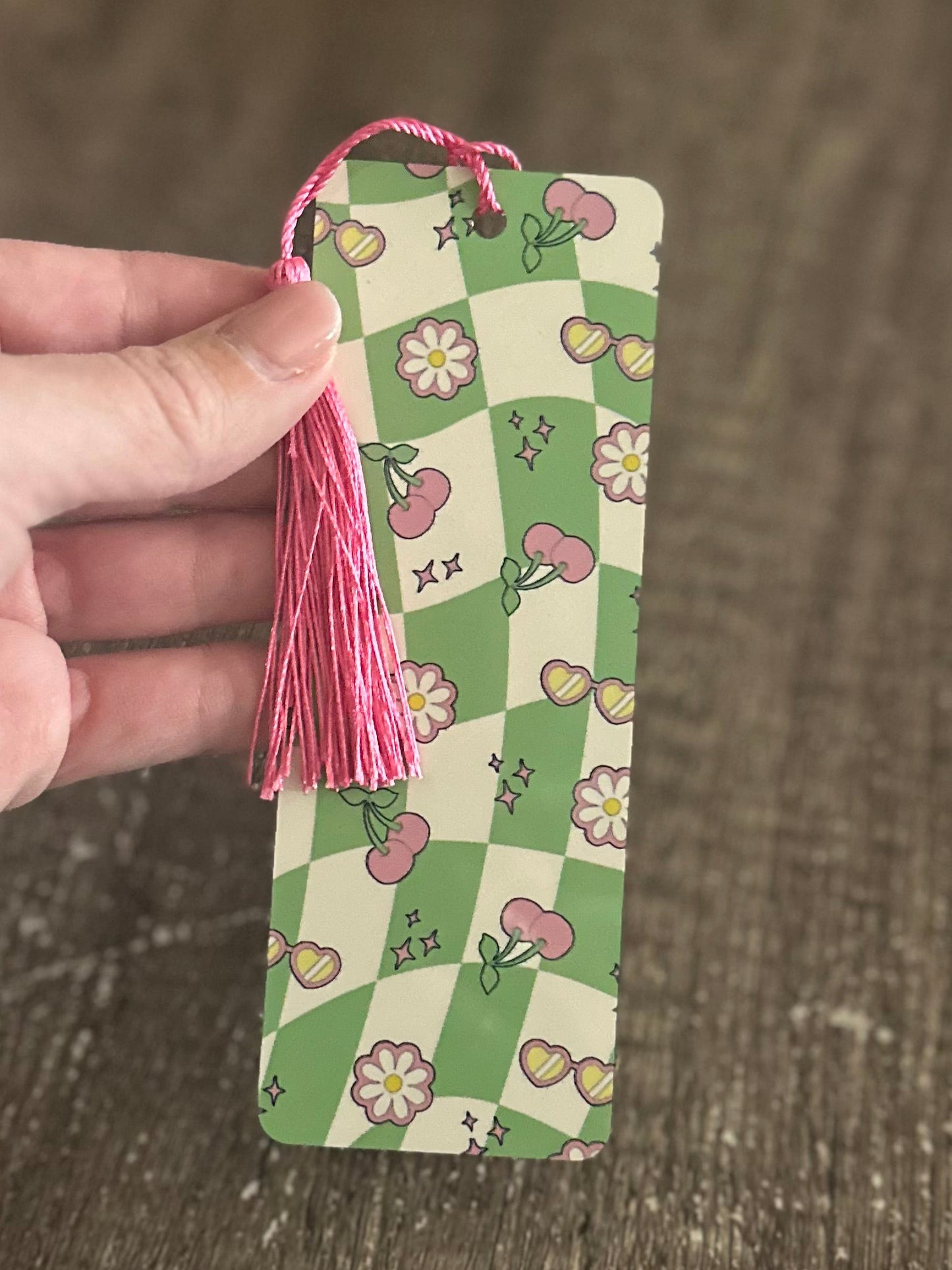 Green hippie vibes metal bookmark