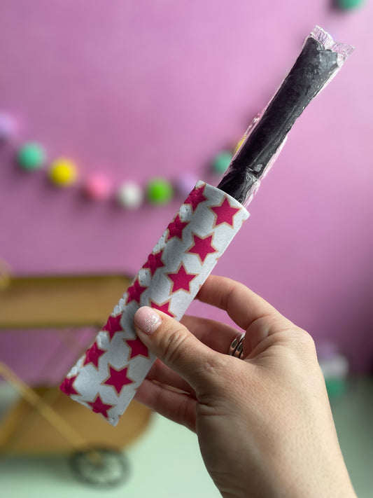 Pink Stars Freezer Pop Holder