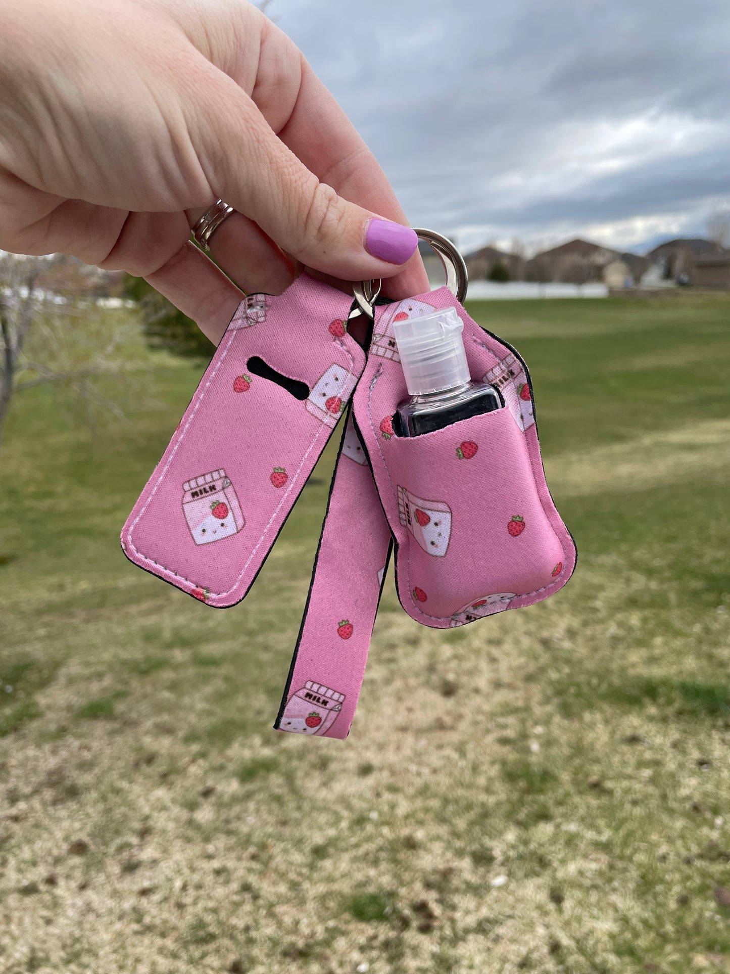 Strawberry Milk Wristlet Set