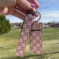 Neutral Daisy Checkered Wristlet Set