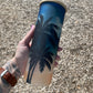 25oz palms and blue skies glass can with lid and straw