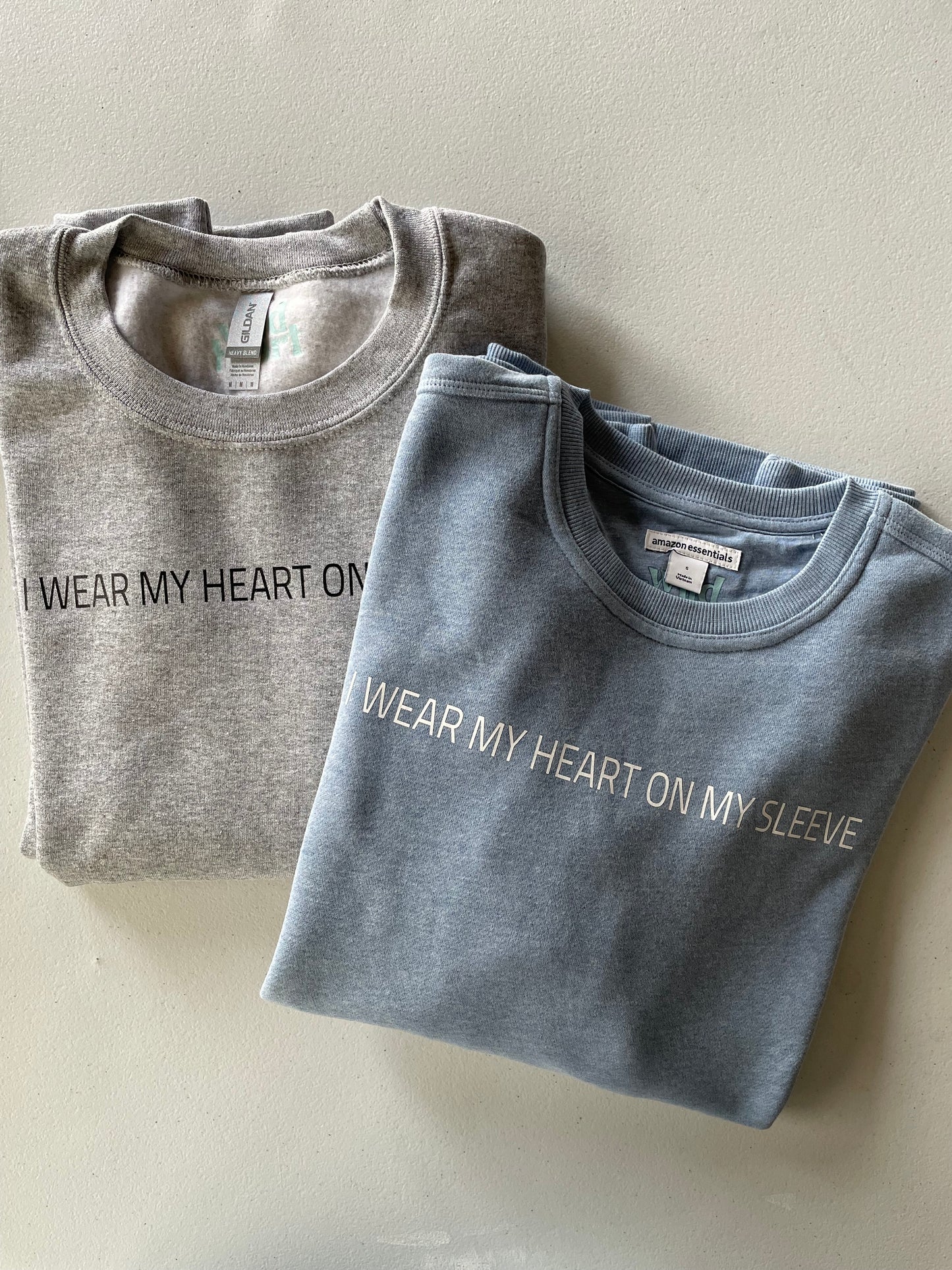 Blue "I Wear My Heart On My Sleeve" PERSONALIZED sweatshirt