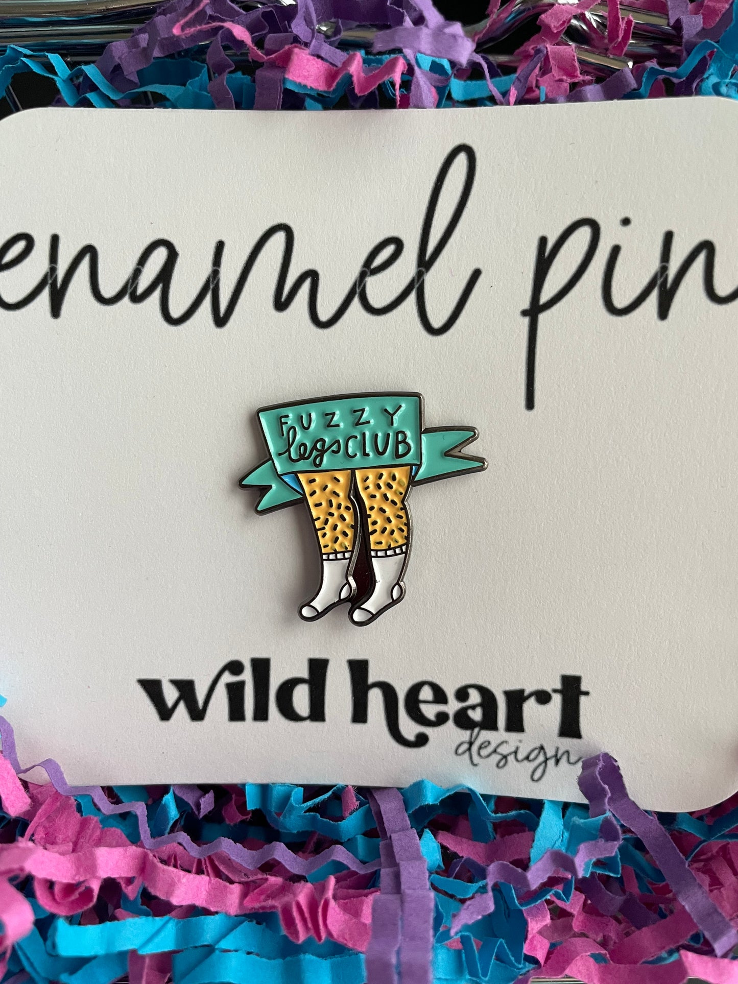 Fuzzy Leg Club enamel pin