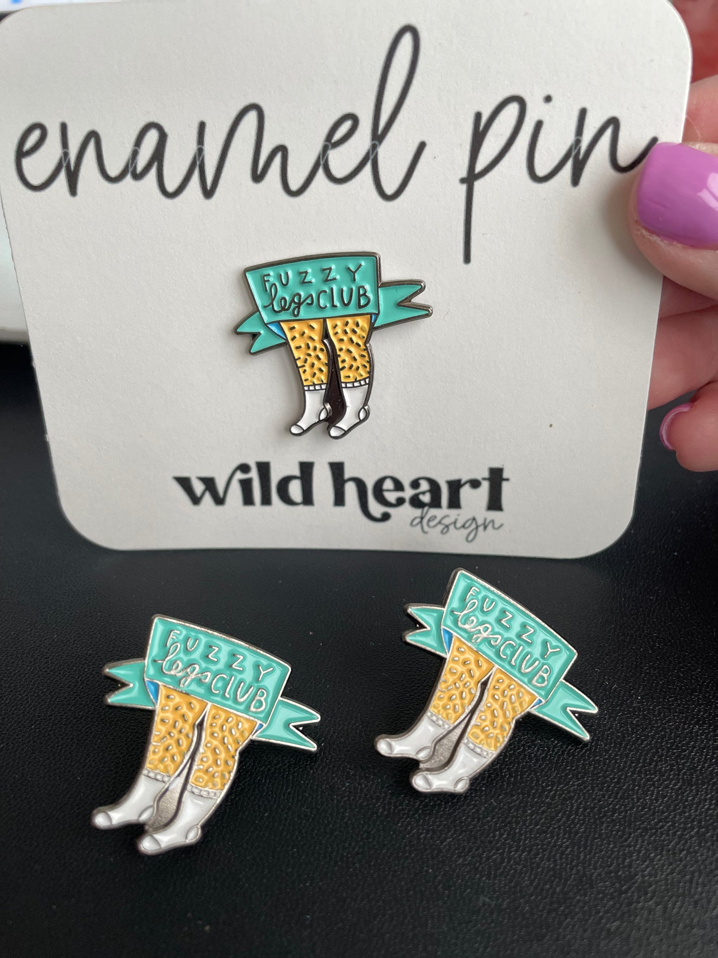 Fuzzy Leg Club enamel pin