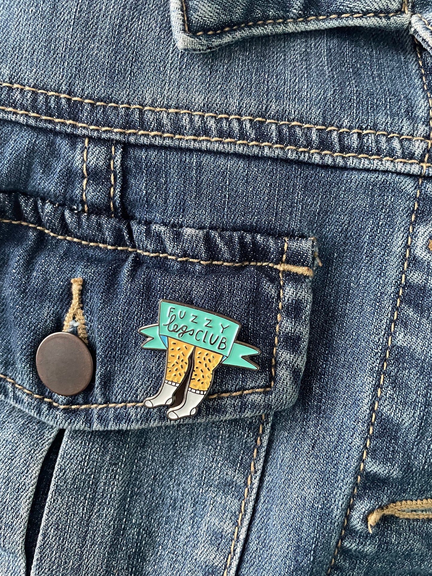 Fuzzy Leg Club enamel pin