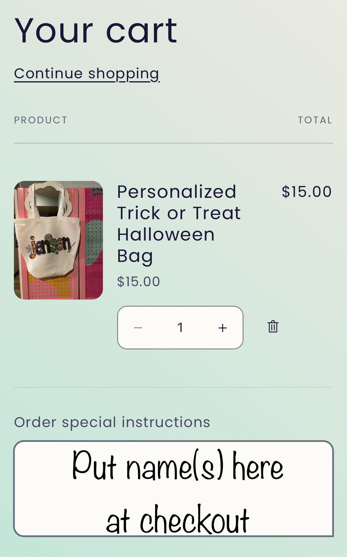 Personalized Trick or Treat Halloween Bag