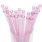 Light Pink Sparkle 9" Long Hard Plastic Tumbler Straw