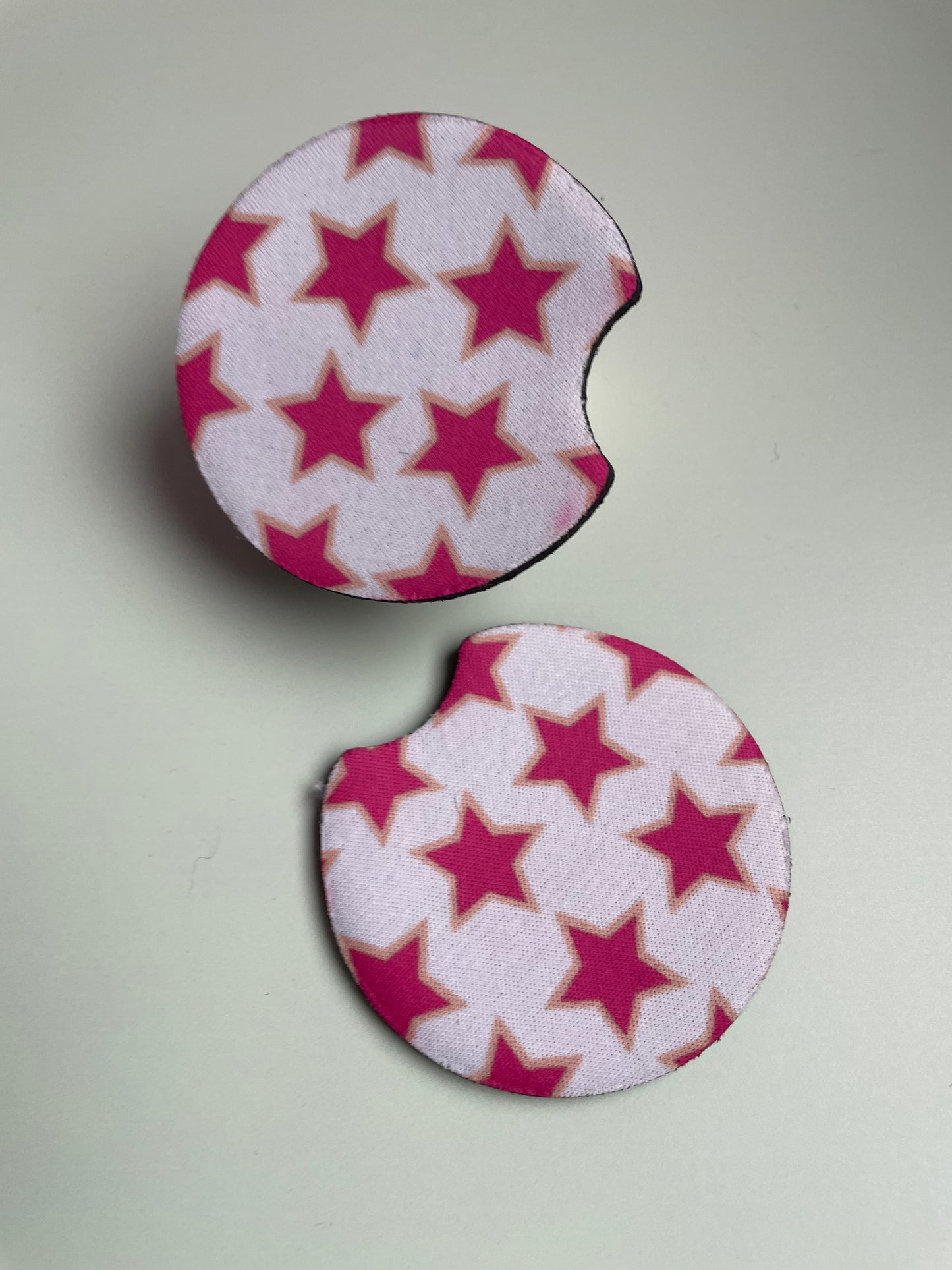 Pink star car coaster set