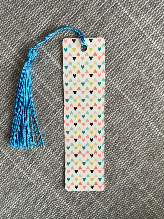 Tiny rainbow hearts bookmark